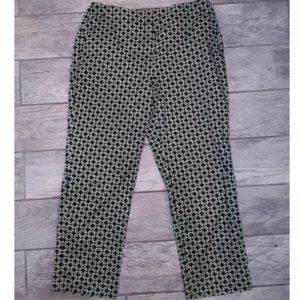 Talbots women's navy & green geometric pants large